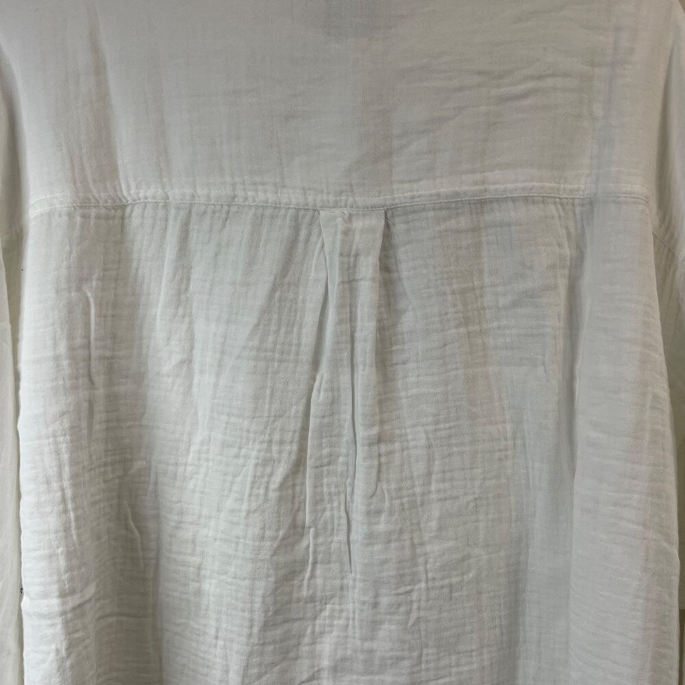 GAP White XXL Long-Sleeve Button-Up Shirt With Front Pockets For Women - Picture 7 of 12